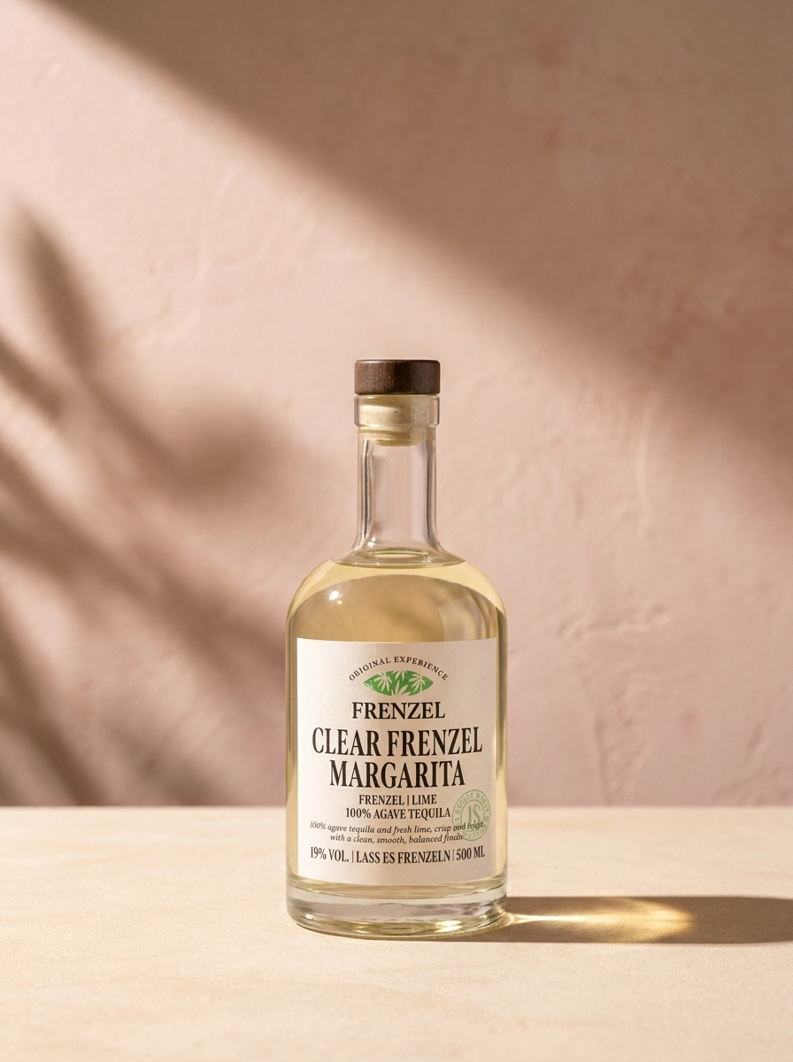 Clear FRENZEL Margarita, fertig gemixte Tequila-Margarita in der 0,5-Liter-Flasche