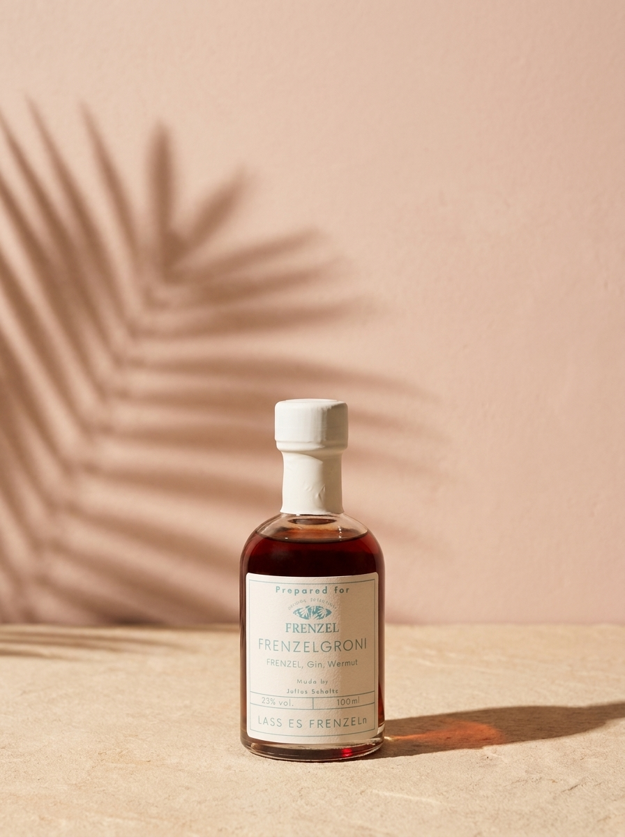 FRENZELGRONI in der 100-Milliliter-Flasche, ein fertiger Drink
